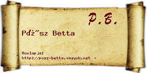 Pósz Betta névjegykártya